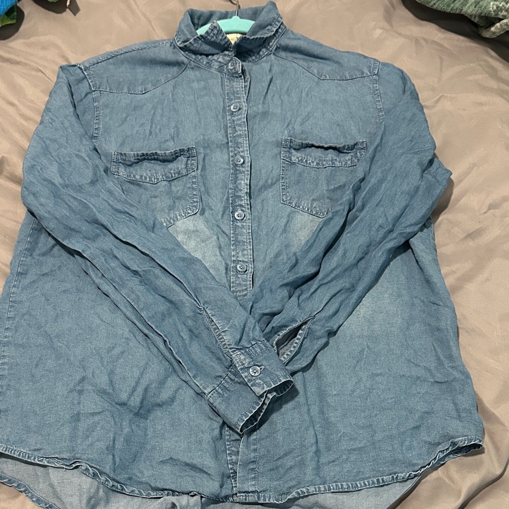 Keep in Touch Light Blue Denim Shirt